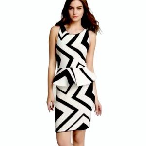 Alice + Olivia Black White Knit Woven Dress